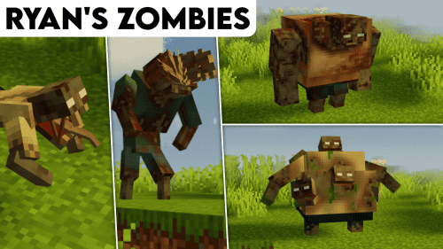 Ryan’s Zombies Mod (1.19.4, 1.19.2) – New Zombie Variants Thumbnail