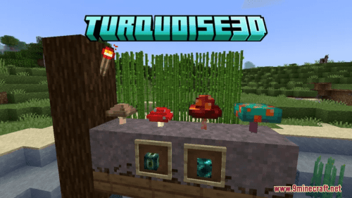 Turquoise3D Resource Pack (1.20.6, 1.20.1) – Texture Pack Thumbnail