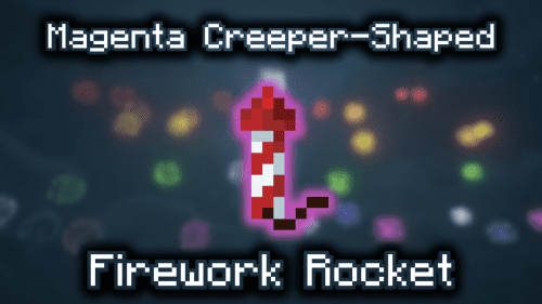 Magenta Creeper-Shaped Firework Rocket – Wiki Guide Thumbnail