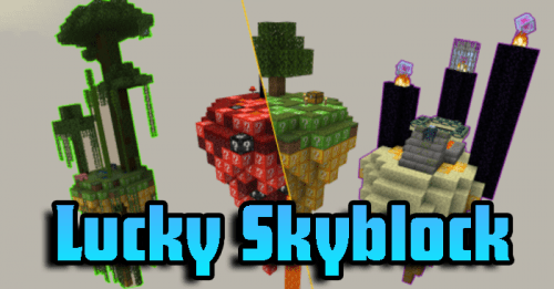 Lucky Skyblock Map (1.20) – MCPE/Bedrock Thumbnail