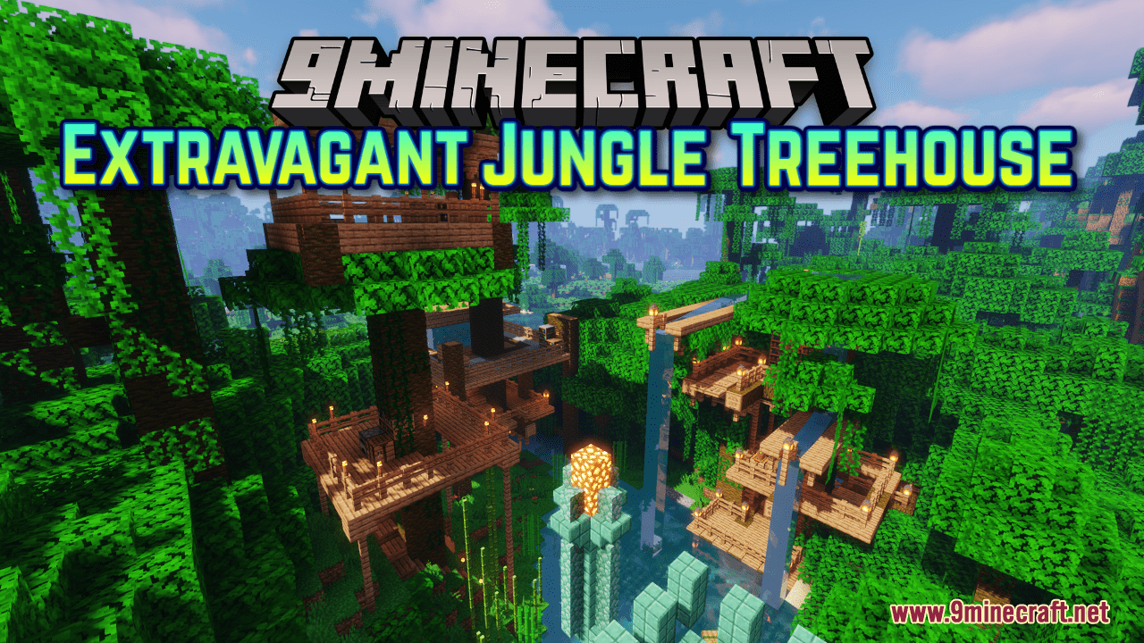 Extravagant Jungle Treehouse Map (1.21.1, 1.20.1) - Explore the Lush Wilderness 1