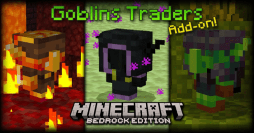 Goblin Traders Addon (1.20, 1.19) – MCPE/Bedrock Mod Thumbnail