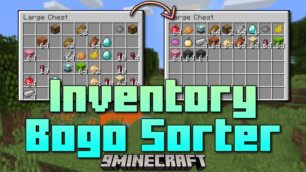 Inventory Bogo Sorter Mod (1.12.2) - Efficiency Meets Convenience, Hotbar Columns Scrolling in Minecraft 1