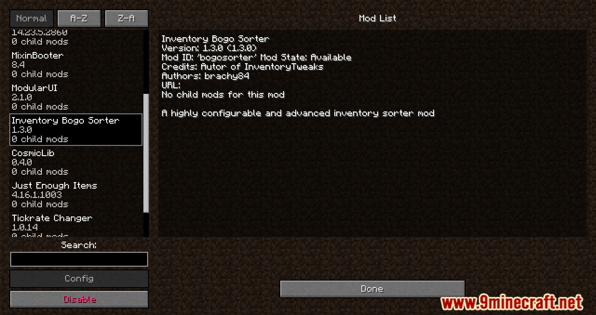 Inventory Bogo Sorter Mod (1.12.2) - Efficiency Meets Convenience, Hotbar Columns Scrolling in Minecraft 2