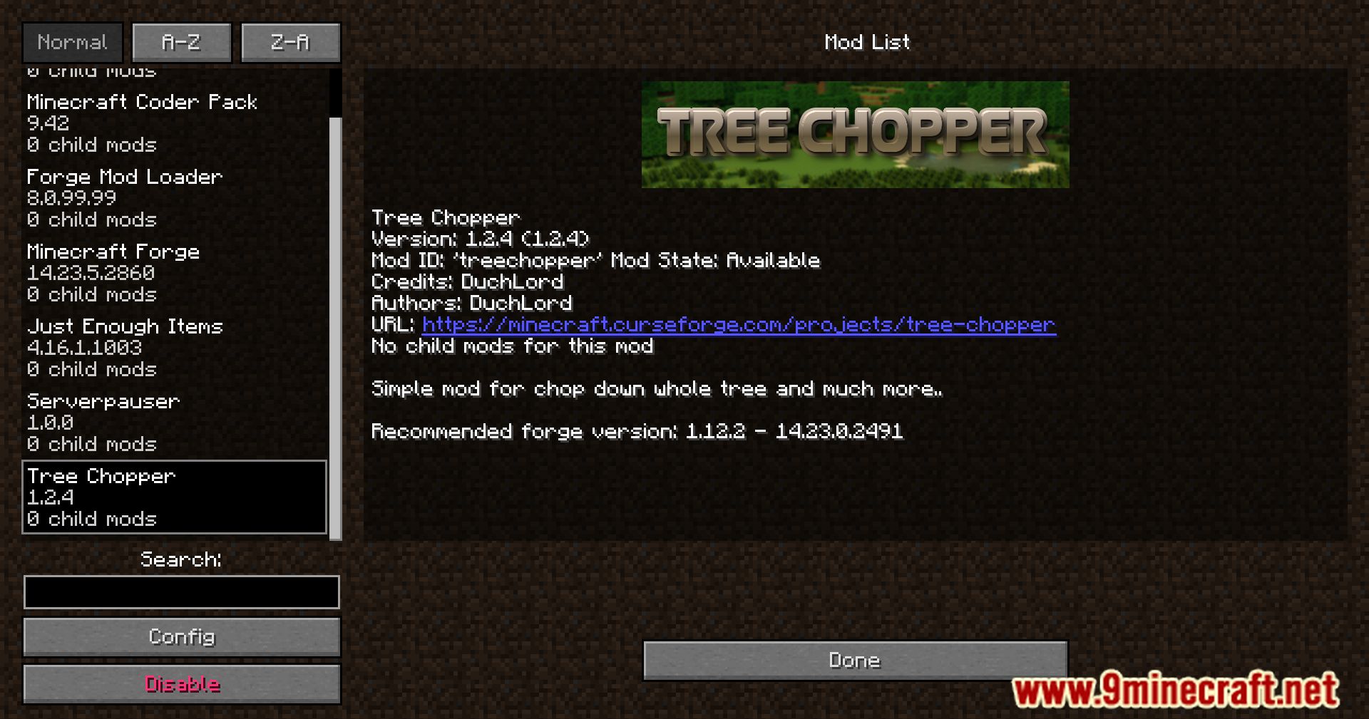 MrDuchy's Tree Chopper Mod (1.12.2) - Chop Down Entire Forests 2