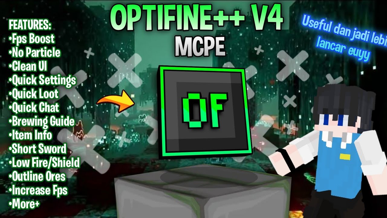 Optifine++ V4 (1.20) - Fps Boost, Quick Loot, Clean UI 1