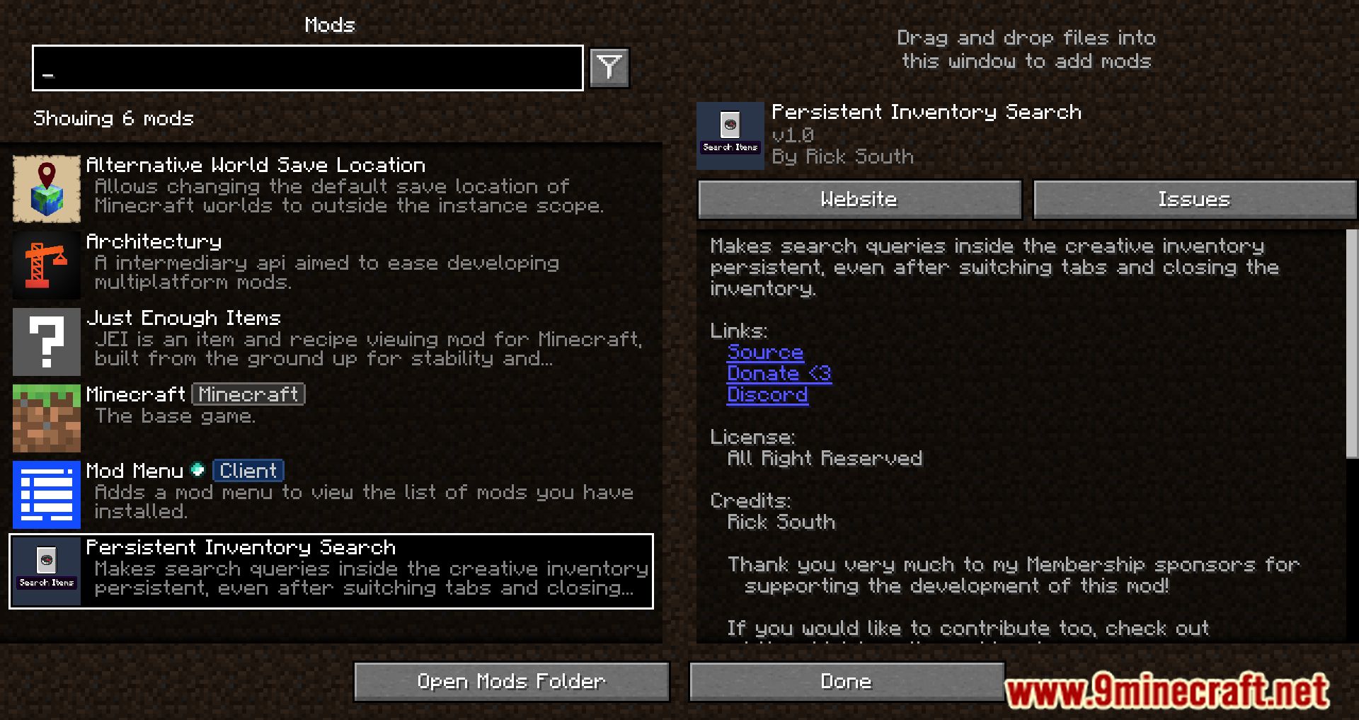 Persistent Inventory Search Mod (1.20.4, 1.19.4) - Optimize Your Creative Mode Experience 2