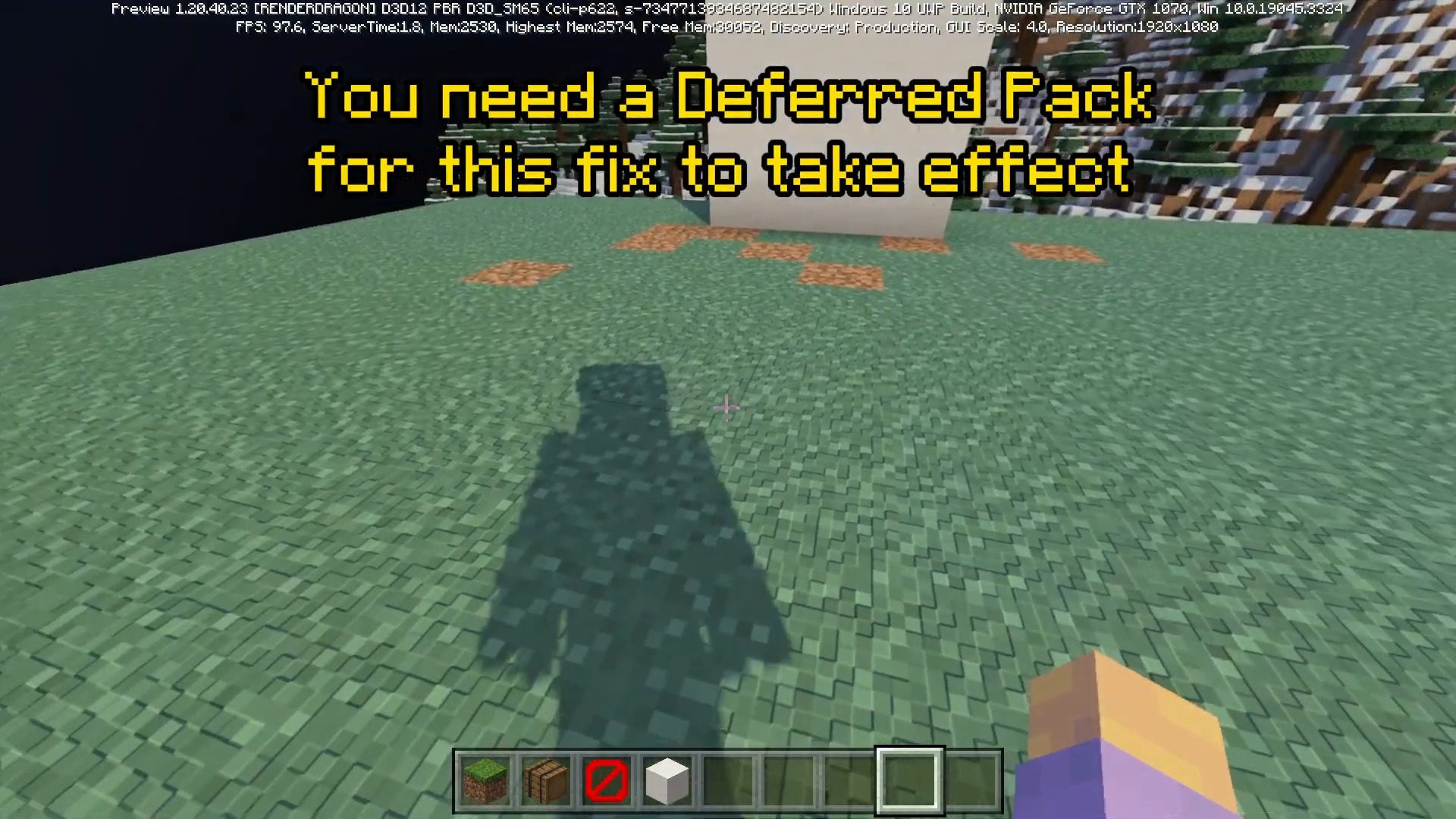 Poggy's First Person Shadow Fix Pack (1.20) - MCPE/Bedrock 3