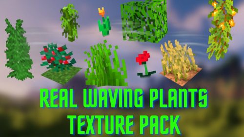 Real Waving Plants Texture Pack (1.20, 1.19) – MCPE/Bedrock Thumbnail