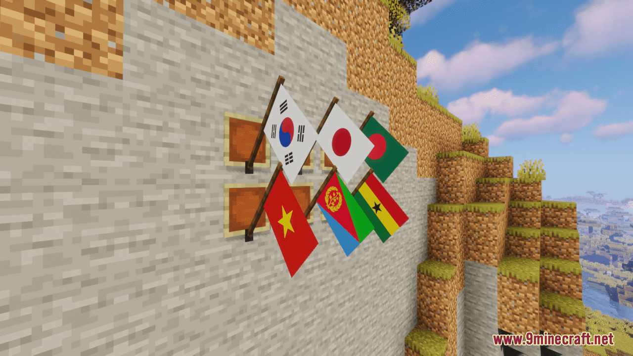 Realistic World Flags Resource Pack (1.20.6, 1.20.1) - Texture Pack 14