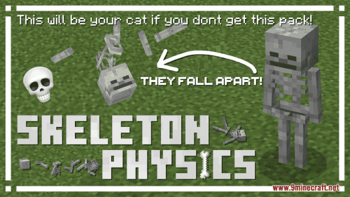 Skeleton Physics Resource Pack (1.20.6, 1.20.1) – Texture Pack Thumbnail