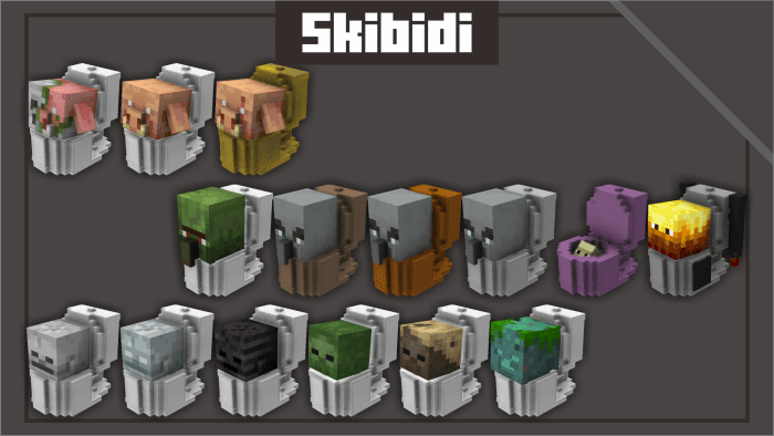 Skibidi Mobs Texture Pack (1.20, 1.19) - MCPE/Bedrock 2