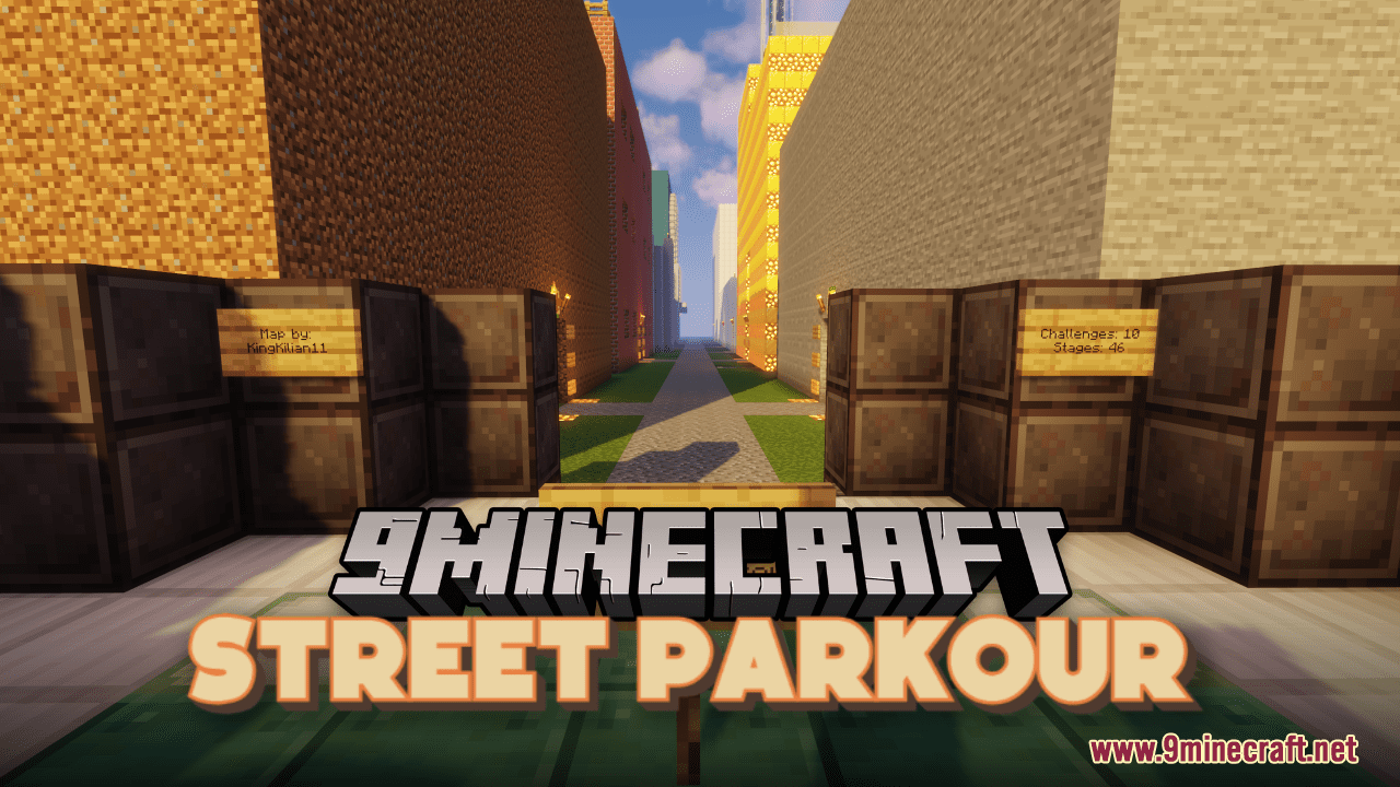 Street Parkour Map (1.21.1, 1.20.1) - High-Flying Urban Challenge 1