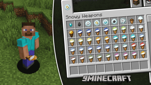 Snowy Weaponry Mod (1.20.4, 1.19.4) – Powerful Snowball Based Weapons Thumbnail