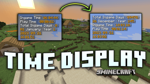 Time Display Mod (1.20.1, 1.19.3) – The Ultimate Timekeeping Tool Thumbnail