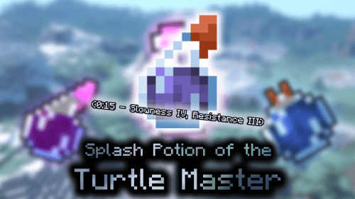 Splash Potion of the Turtle Master (0:15 – Slowness IV, Resistance III) – Wiki Guide Thumbnail