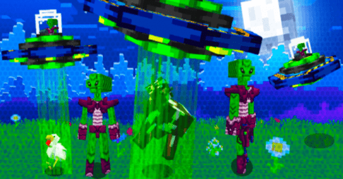 Alien Invasion Addon (1.20, 1.19) – MCPE/Bedrock Mod Thumbnail