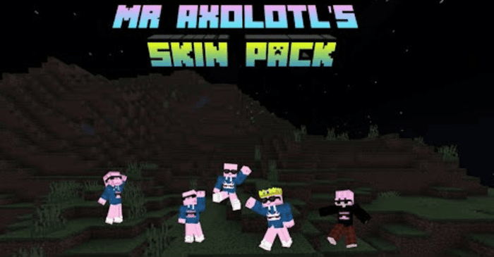 Axolotl Skin Pack (1.20, 1.19) - MCPE/Bedrock 1