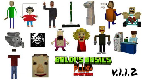 Baldi’s Basics Plus Addon (1.20, 1.19) – MCPE/Bedrock Mod Thumbnail