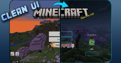 Clean UI [Blue] Pack (1.21, 1.20) – MCPE/Bedrock Thumbnail