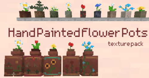 Hand-Painted Flower Pots Texture Pack (1.20, 1.19) – MCPE/Bedrock Thumbnail