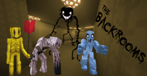 Horror Backrooms Entities Addon (1.20, 1.19) – MCPE/Bedrock Mod Thumbnail