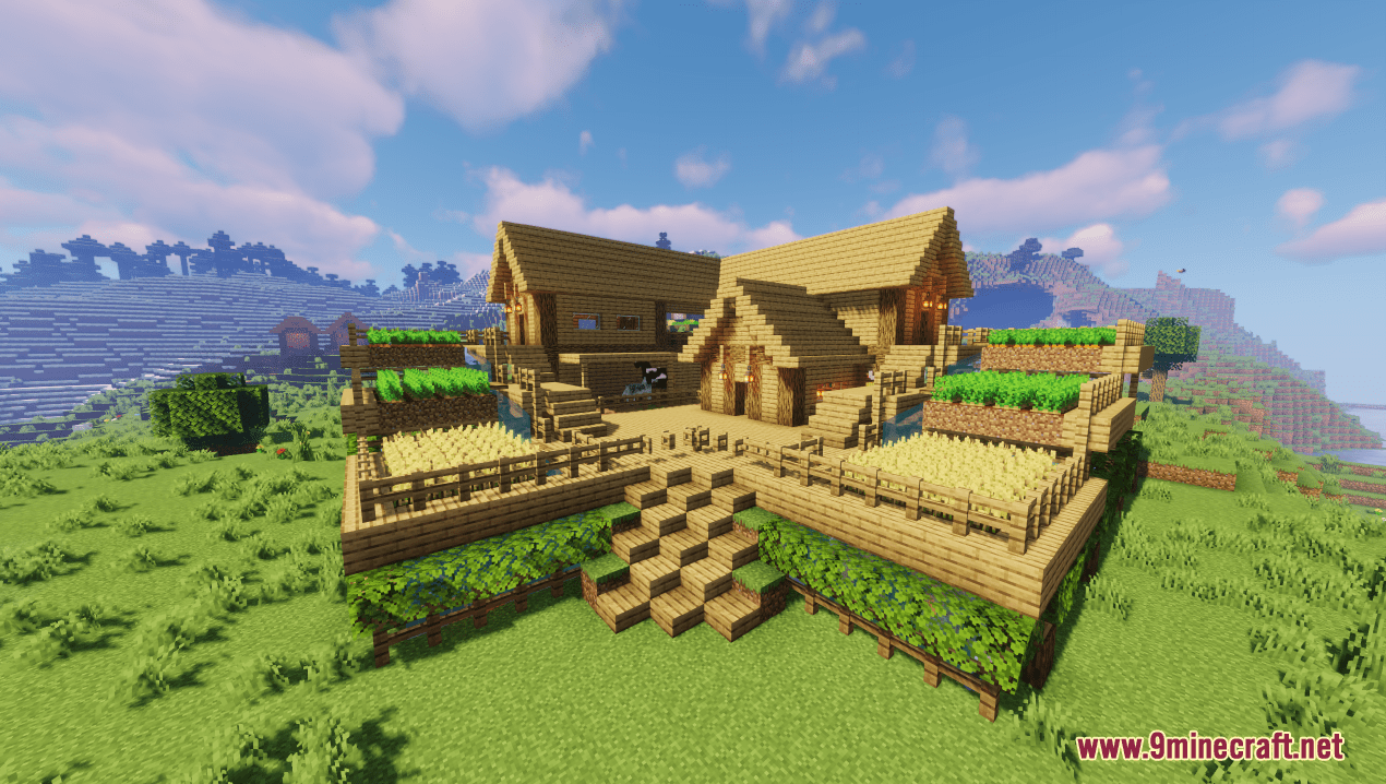 Large Oak Wood House Map (1.21.1, 1.20.1) - Survival Starter House 2