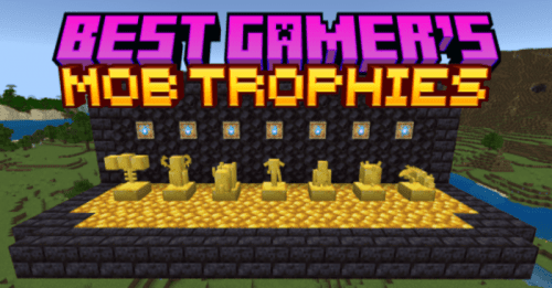 Mob Trophies Addon (1.20) – MCPE/Bedrock Mod Thumbnail