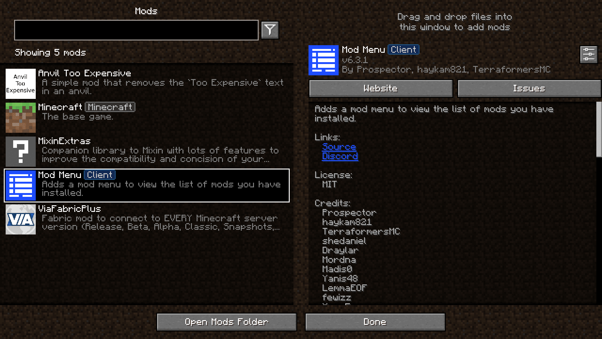 Mod Menu Mod (1.20.4, 1.19.4) - Mod Listing & Easy Config Access 4