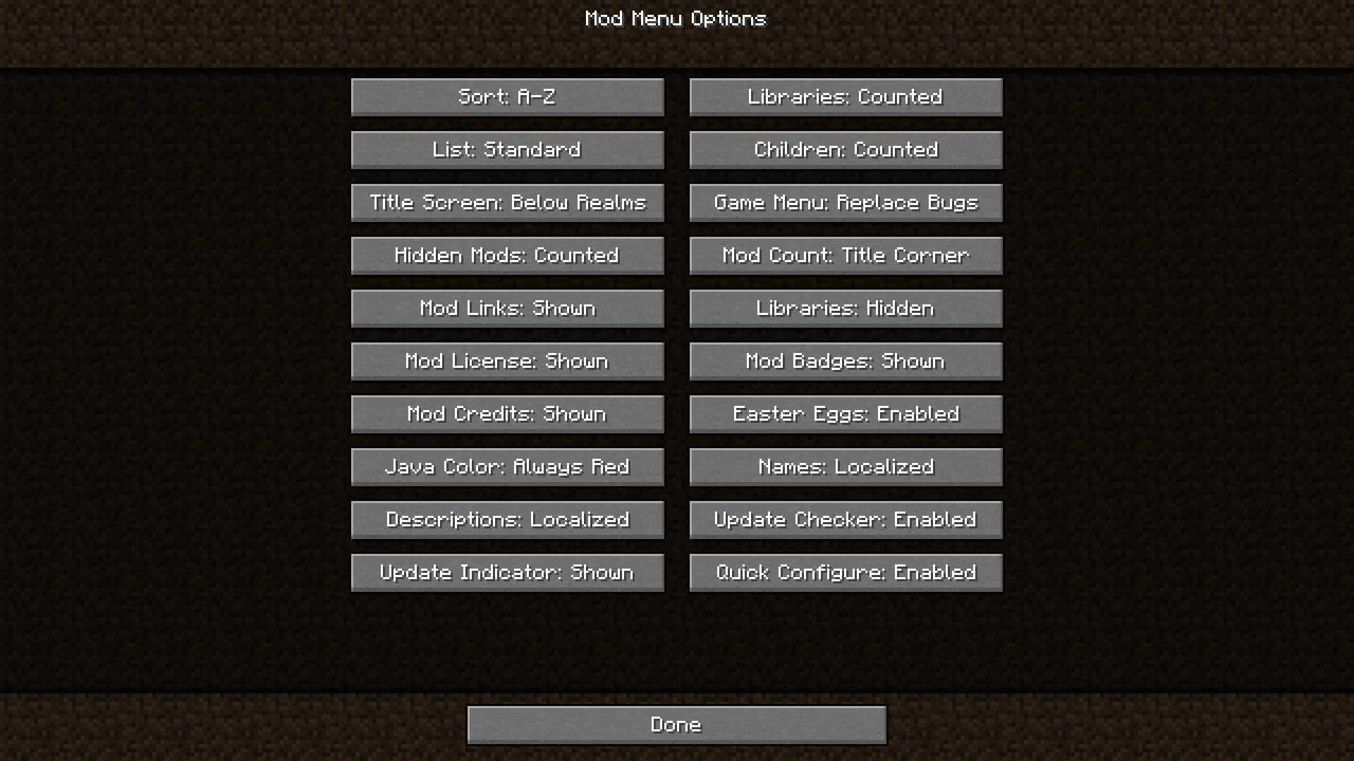 Mod Menu Mod (1.20.4, 1.19.4) - Mod Listing & Easy Config Access 6