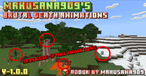 MrHusana909’s Brutal Death Animations Addon (1.20, 1.19) – MCPE/Bedrock Mod Thumbnail