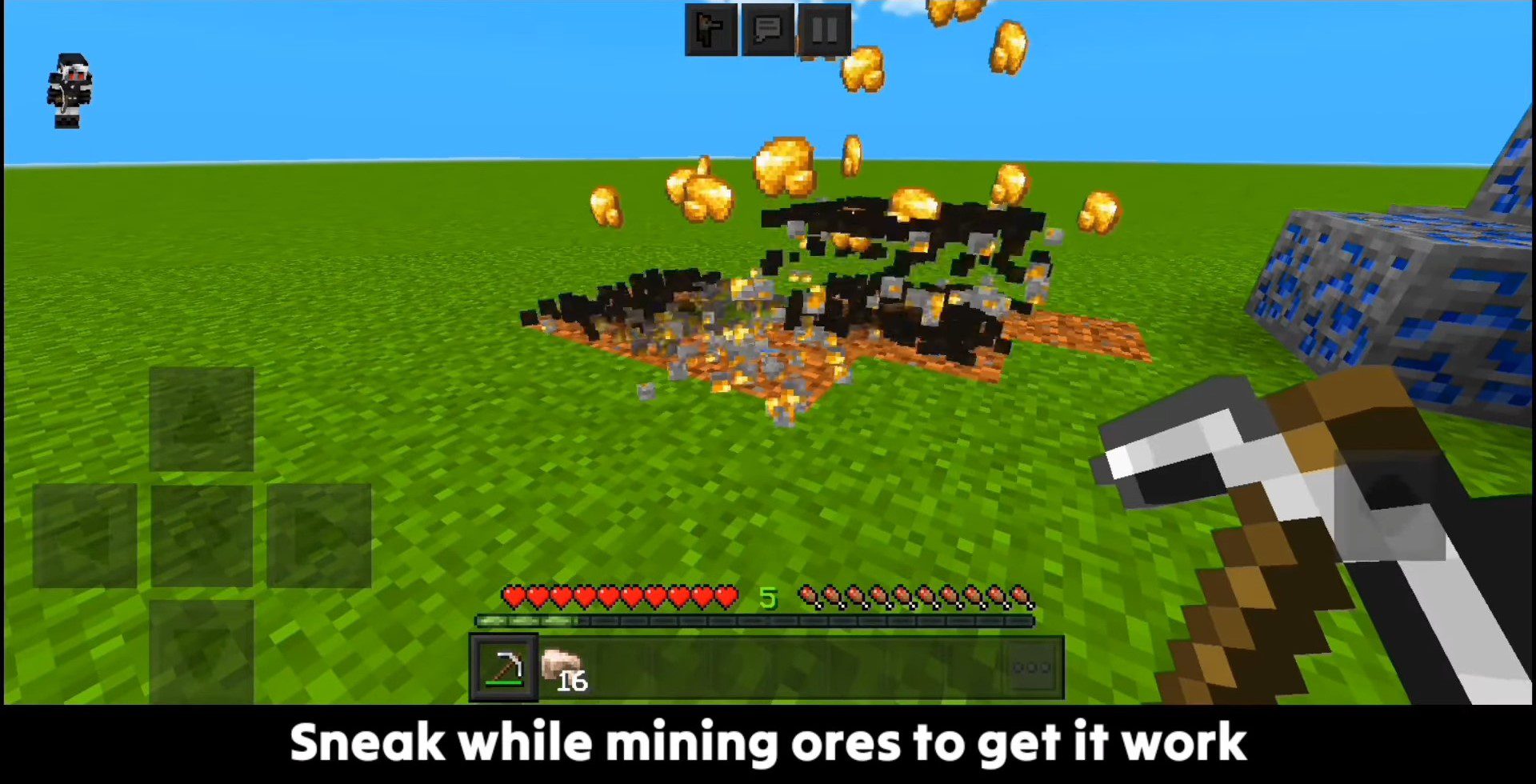 One Click Dig Ore Addon (1.20) - MCPE/Bedrock Script 3