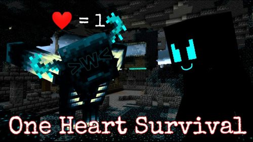 One Heart Survival Addon (1.20) – MCPE/Bedrock Hardcore Mod Thumbnail