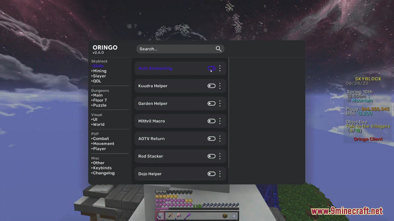 Oringo Client (1.8.9) - Ghost Macro, Easy Combat 2