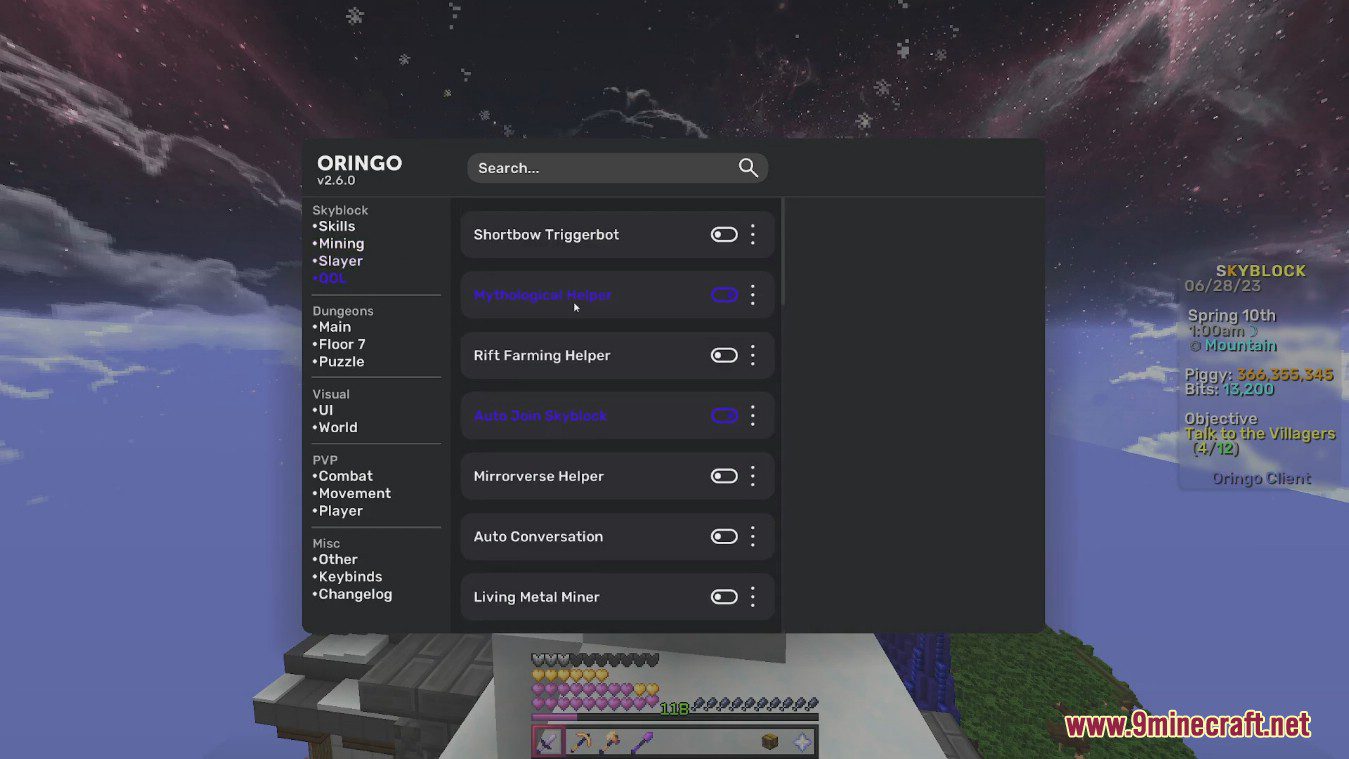 Oringo Client (1.8.9) - Ghost Macro, Easy Combat 3