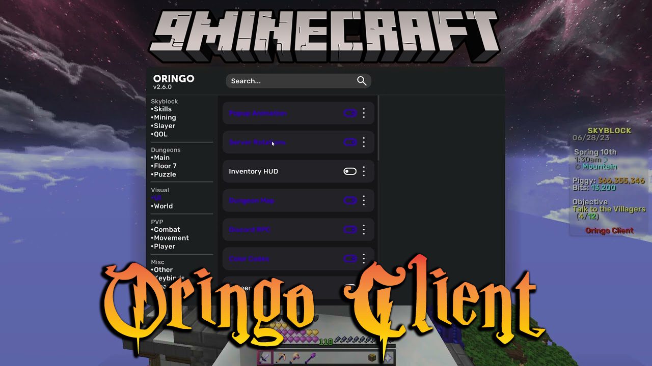 Oringo Client (1.8.9) - Ghost Macro, Easy Combat 1