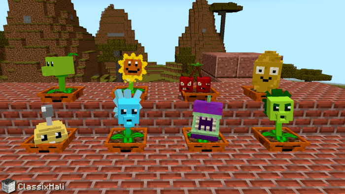 Plants vs Zombies Classic Addon (1.20) - MCPE/Bedrock PvZ Mod 2