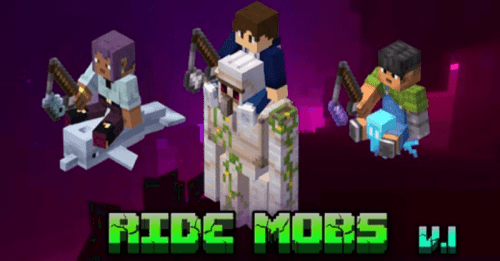 Ride All Vanilla Mobs Addon (1.20, 1.19) – MCPE/Bedrock Mod Thumbnail