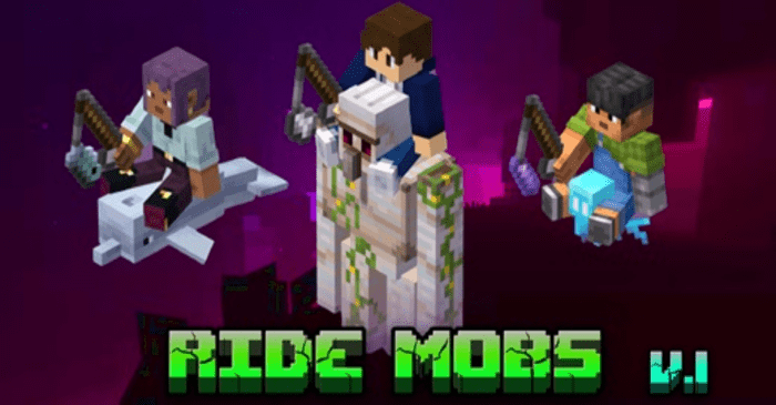 Ride All Vanilla Mobs Addon (1.20, 1.19) - MCPE/Bedrock Mod 1