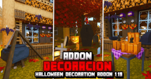 Spooky Decorations Addon (1.20, 1.19) – MCPE/Bedrock Mod Thumbnail