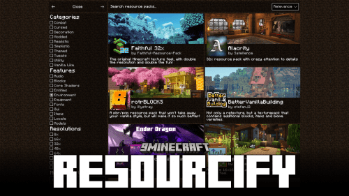 Resourcify Mod (1.21, 1.20.1) – Easy In-Game Resource Pack Installation Thumbnail