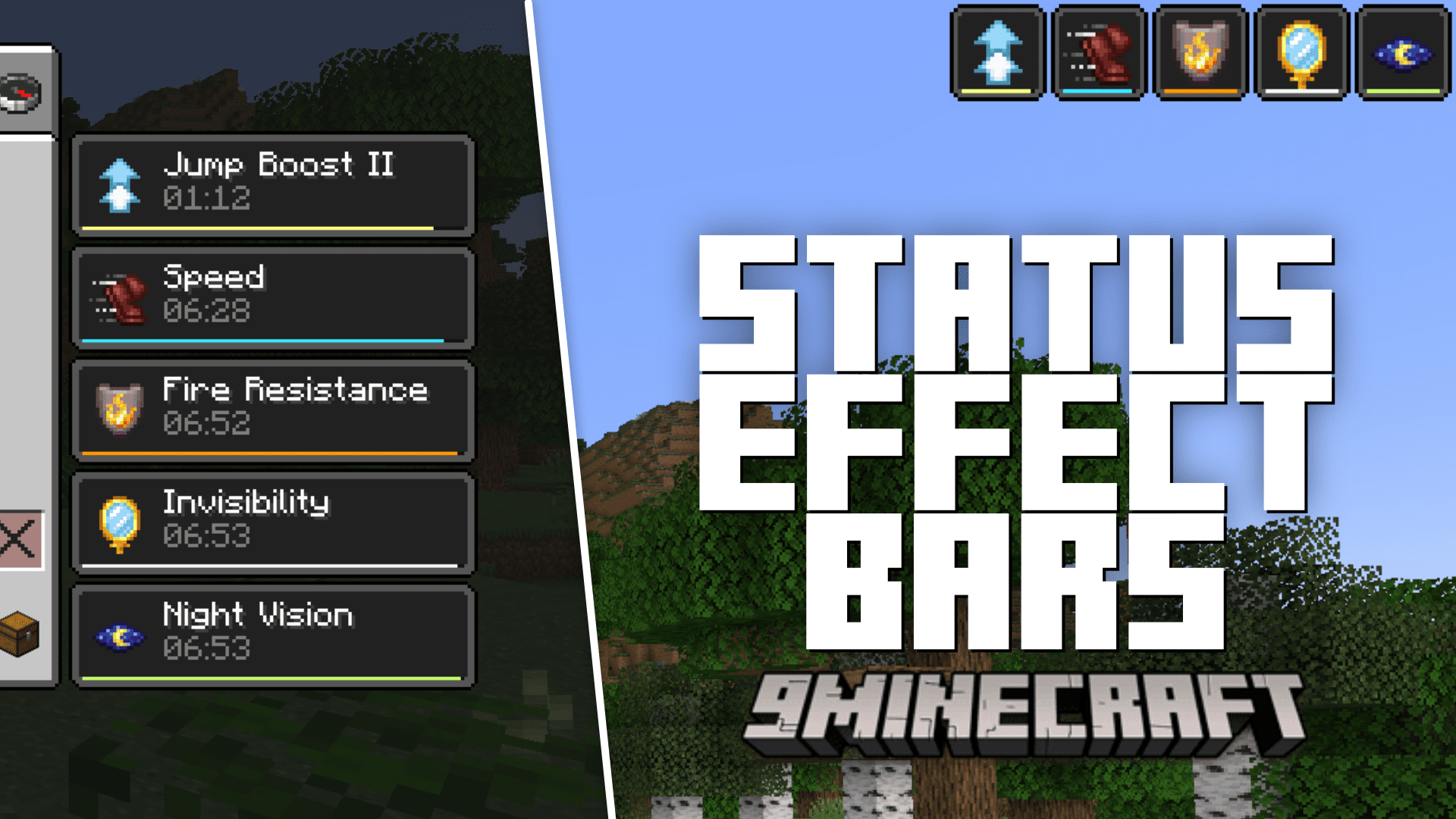 Status Effect Bars Mod (1.21, 1.20.1) - Effect Bar/Icon Duration Viewer 1