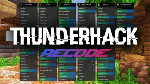 ThunderHack Recode Client Mod (1.21.1, 1.20.1) – Best for Crystal PvP Thumbnail