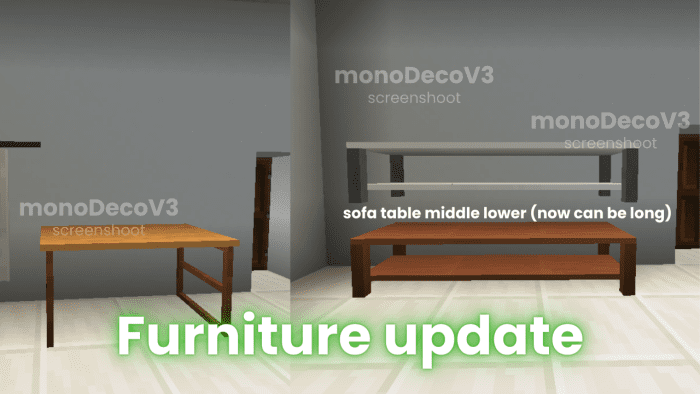 monoDeco Furniture Addon (1.20) - MCPE/Bedrock Mod 2