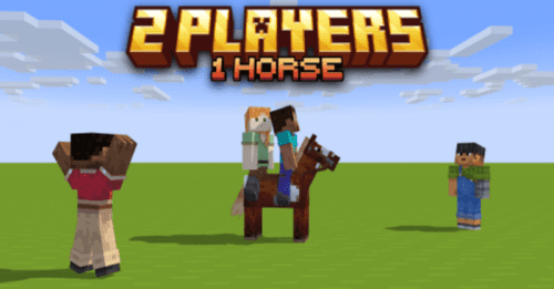 2 Players on 1 Horse Addon (1.20) – MCPE/Bedrock Mod Thumbnail