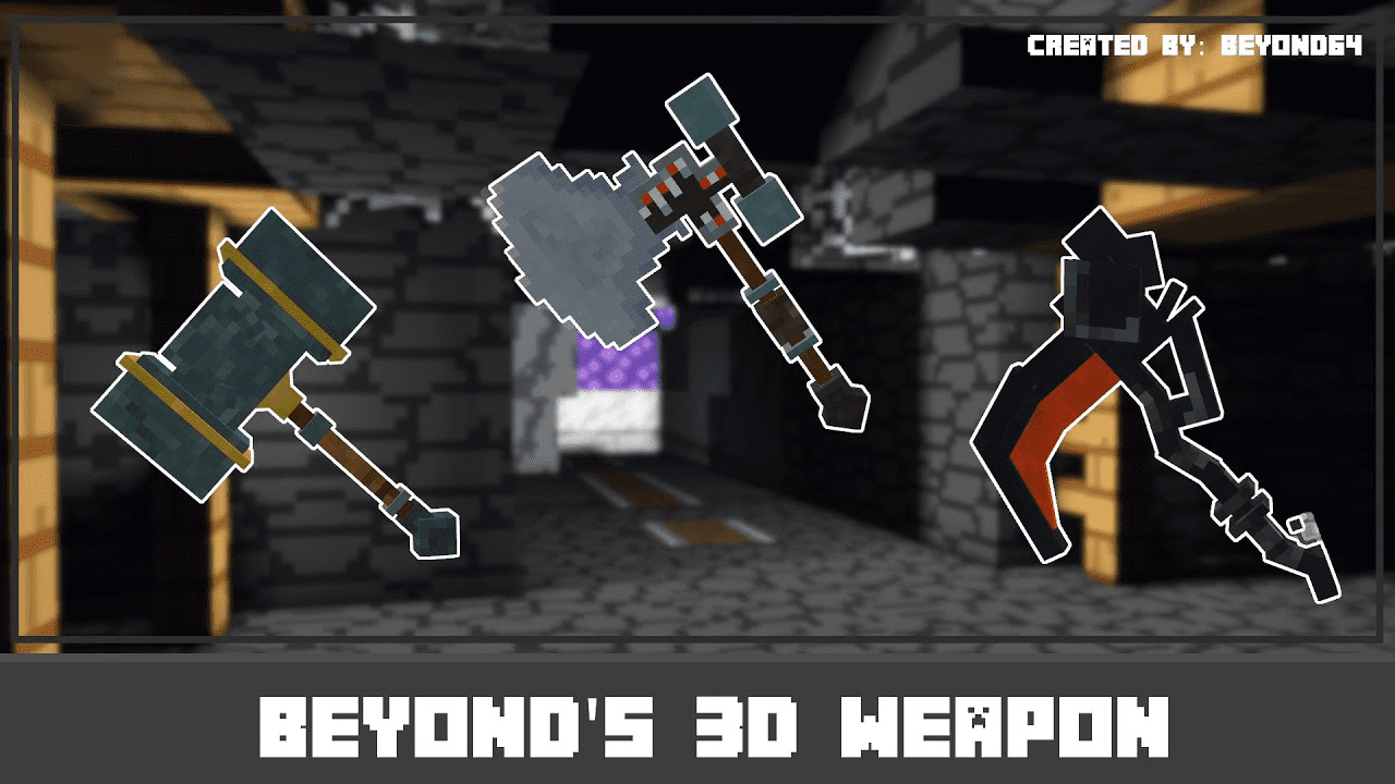 Beyond's 3D Weapon Addon (1.20) - MCPE/Bedrock Mod 1