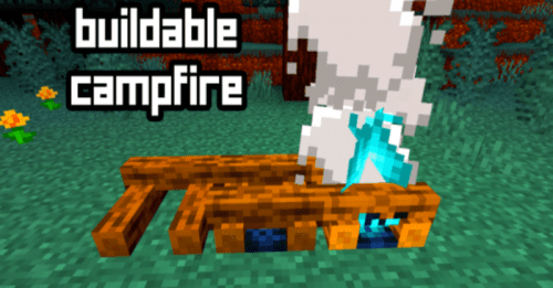 Buildable Campfire Addon (1.20, 1.19) – MCPE/Bedrock Mod Thumbnail