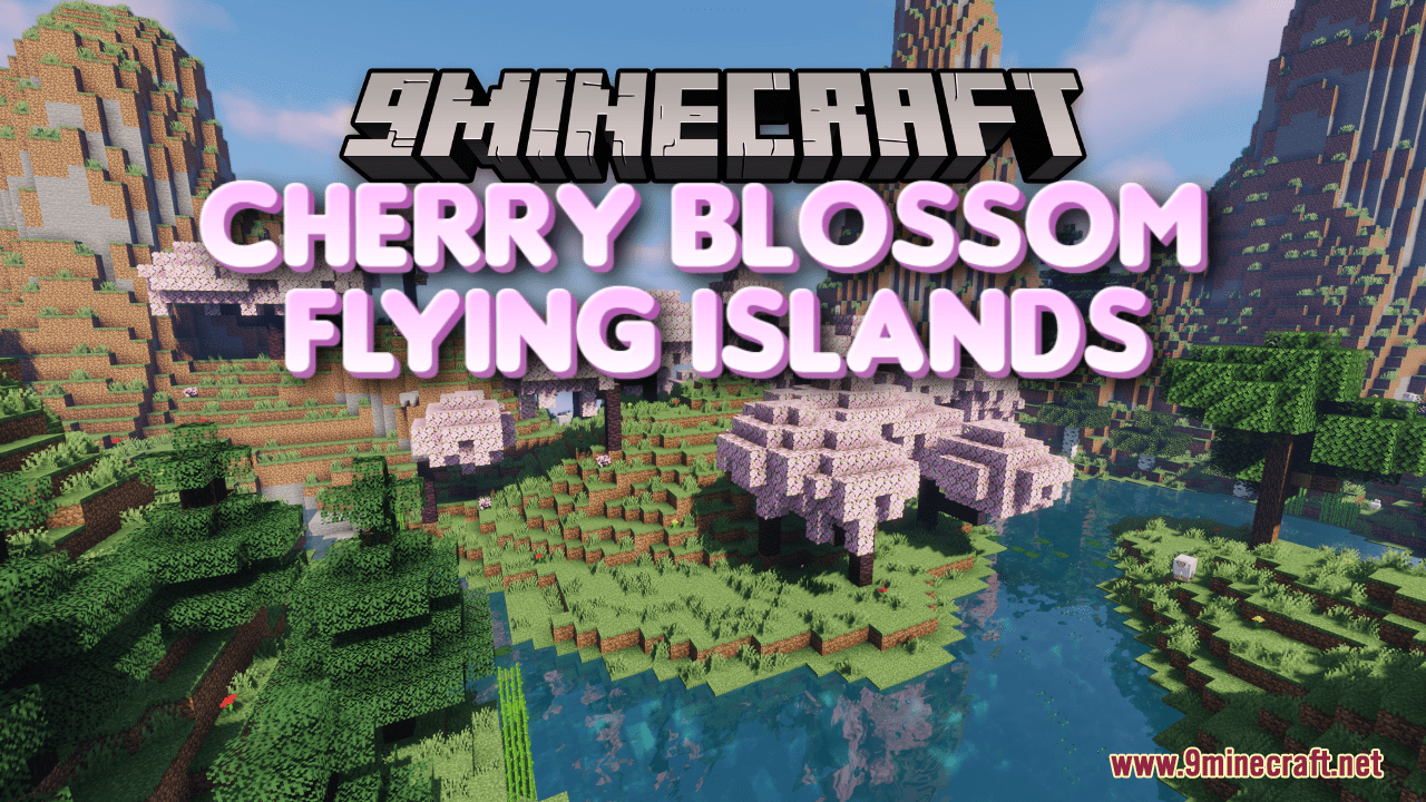 Cherry Blossom Flying Islands Map (1.21.1, 1.20.1) - Floating Island Adventure 1