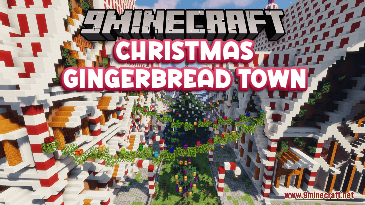 Christmas Gingerbread Town Map (1.20.4, 1.19.4) - Festive Christmas Haven 1