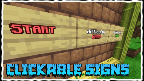 Clickable Signs Addon (1.20) – MCPE/Bedrock Script Thumbnail